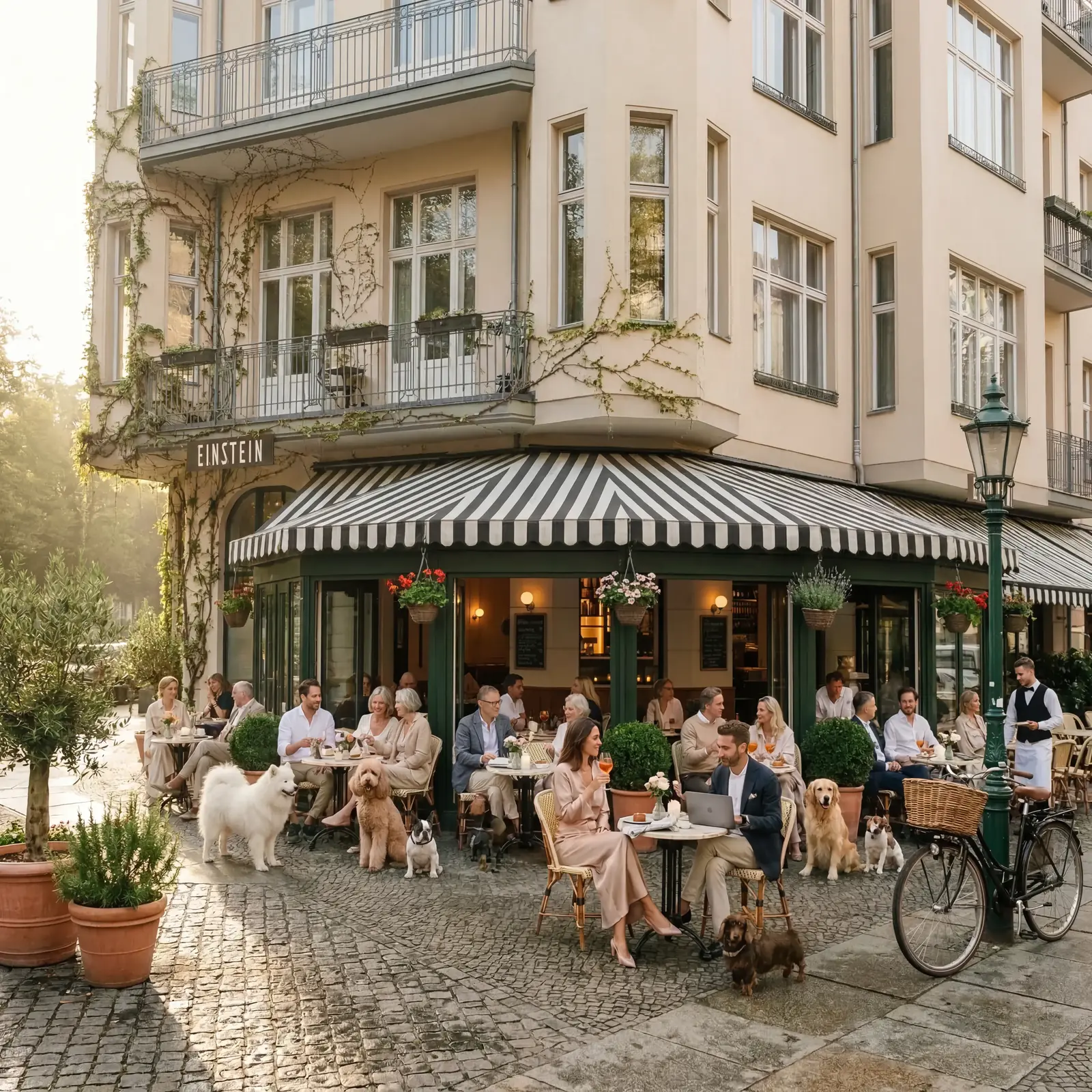 Street café in the neighbourhood around Giesebrechtstraße in Berlin Charlottenburg