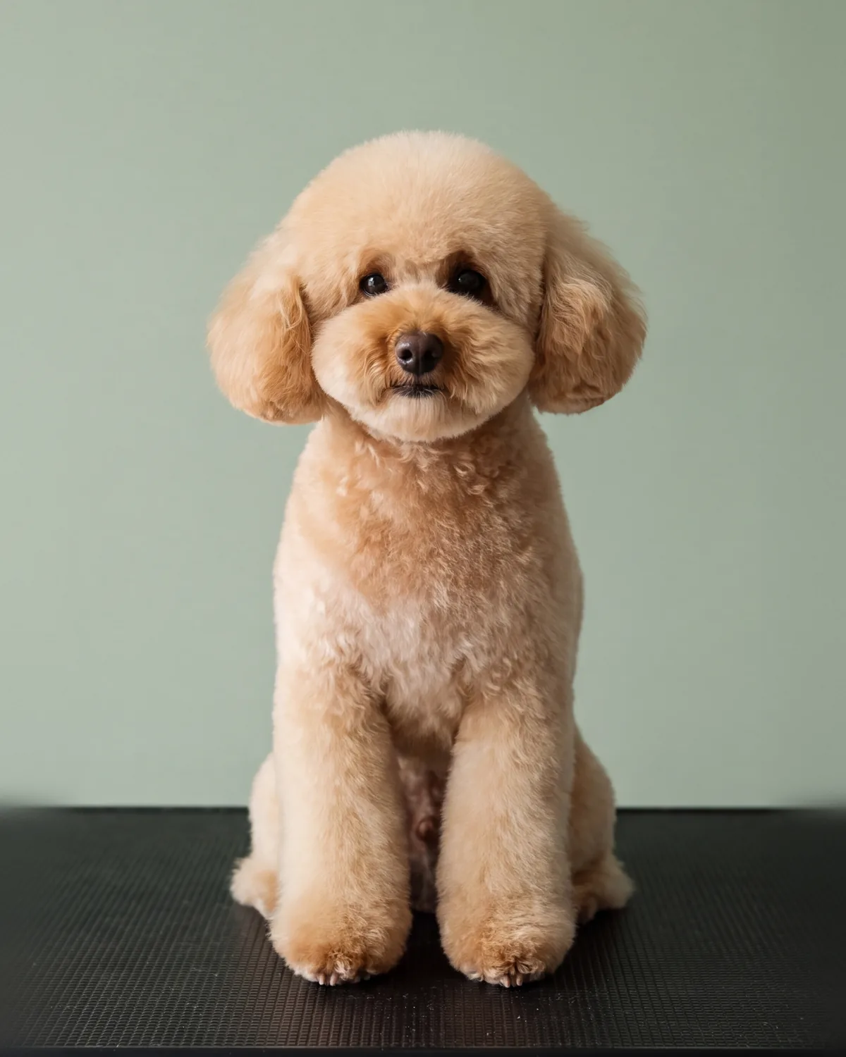 Абрикосовый той-пудель со стрижкой Teddy-Cut после комплексного ухода в груминг-салоне GroomRoom Берлин